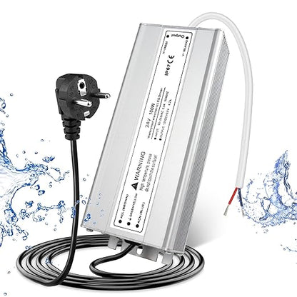 100W Outdoor Waterproof Power Supplies, 12V/24V/36V/48V Output, 90-265V / 90-140V / 175-265V Input, Single Output, Aluminum Housing, Outdoor Lighting Projects, CE/RoHS/FCC Certified, US/UK/EU Plug, 1-Pack / 10-Pack