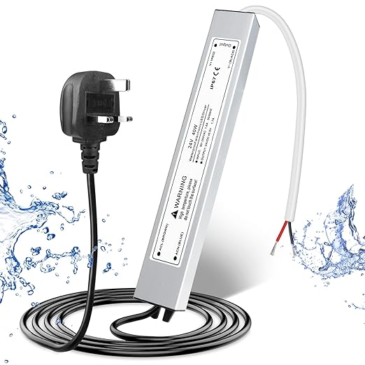 40W Outdoor Waterproof Power Supplies, 12V/24V Output, 90-265V Input, Single Output, Aluminum Housing, Outdoor Lighting Projects, CE/RoHS/FCC Certified, US/UK/EU Plug, 1-Pack / 10-Pack