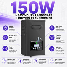 150W - 250W Outdoor Low Voltage Transformer, 120V to 12V/15V AC, Timer & Internal Photocell, Single Zone, Outdoor Lighting Power Supply for Yard, Garden & Patio Lighting