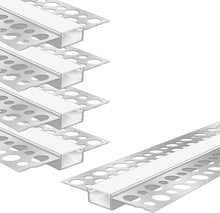 Double-Sided Drywall LED Aluminum Profiles – for 1–20mm LED Strip Plaster-in Recessed Profile | Silver | Milky White Cover | 1m / 2m / 3m | 50 / 100-Pack