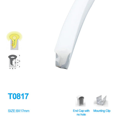 Neon Light Housing – S0817 Side Edge Lighting | 8x17mm Silicone LED Channel System | IP67 Waterproof | 8mm PCB Width | 50M/5M | Local Stock US/UK/DE