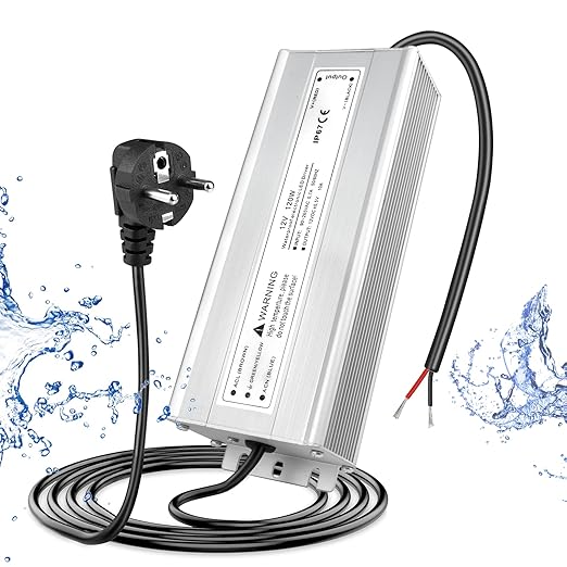 120W Outdoor Waterproof Power Supplies, 12V/24V/36V/48V Output, 90-265V / 90-140V / 175-265V Input, Single Output, Aluminum Housing, Outdoor Lighting Projects, CE/RoHS/FCC Certified, US/UK/EU Plug, 1-Pack / 10-Pack