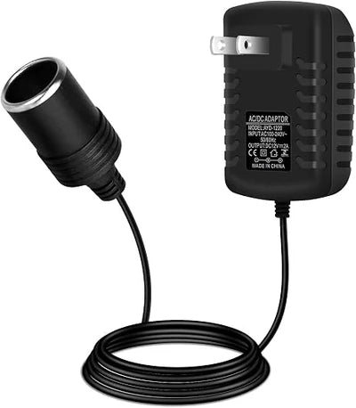 DC 12V Cigarette Lighter Power Supply Adapter 12W–36W, AC 100–240V Input Converter Transformer with US Plug - for Car Accessories, Pumps, Coolers and LED Lights