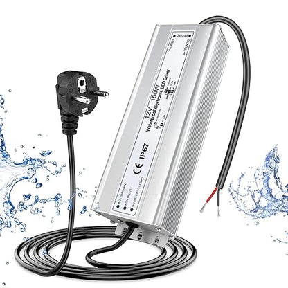 150W Outdoor Waterproof Power Supplies, 12V/24V/36V/48V Output, 90-265V / 90-140V / 175-265V Input, Single Output, Aluminum Housing, Outdoor Lighting Projects, CE/RoHS/FCC Certified, US/UK/EU Plug, 1-Pack / 10-Pack