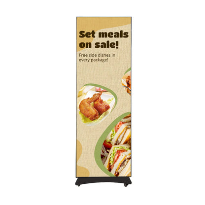 LEP-BAT Series LED Digital Signage Poster | Battery-Powered, Plug-Free Operation | Splicing-Ready Design | 640 / 960 × 1920mm | P2.5 / P1.86 / P1.53 / P1.25