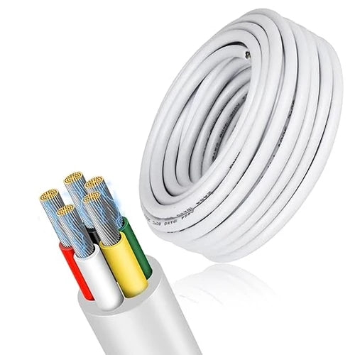 22 AWG 2/3/4/5 Conductor PVC Copper Wire, Black/White Flexible Electrical Cable for Control Wiring – 50m / 500m