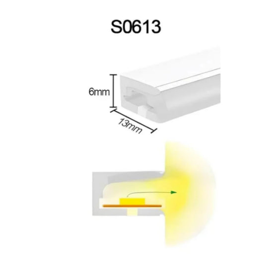 LS Series S0613 Standard Install LED Neon Profile | 6×13mm Side Emitting flexible led neon profile | IP67 Waterproof | 8mm PCB Width | Cabinet Stair Linear Lighting | 5M/500M | Local Stock US/UK/DE
