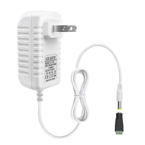 12V Wall Plug LED Adapter 12W/24W/36W, AC 100–240V Input Black/White Wall Plug LED Adapter with US Plug - for LED Strip Lights, CCTV and Electronics
