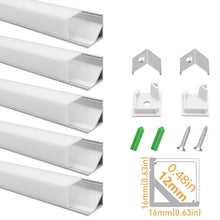 V Shape LED Channel - V01-A 12mm Silver / Black Aluminum Profile | Milky White Cover | Heavy-Duty LED Mounting Track – 1m / 2m / 3m | 50 / 100-Pack