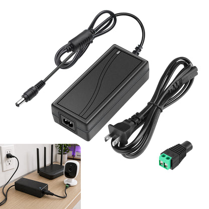 AC 100–240V Input LED Power Adapter Switching Transformer 18W–60W DC 6V with US Plug for Security Systems, Routers, Industrial Electronics and Control Equipment, 1-Pack/10-Pack