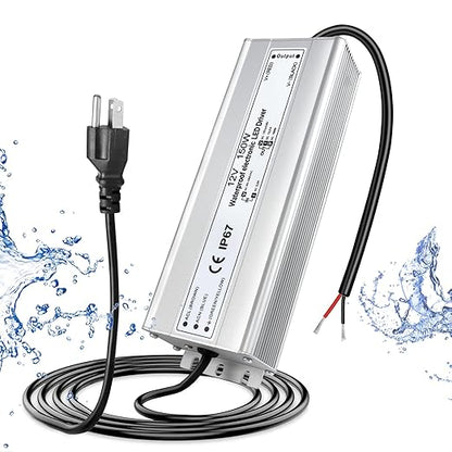 150W Outdoor Waterproof Power Supplies, 12V/24V/36V/48V Output, 90-265V / 90-140V / 175-265V Input, Single Output, Aluminum Housing, Outdoor Lighting Projects, CE/RoHS/FCC Certified, US/UK/EU Plug, 1-Pack / 10-Pack
