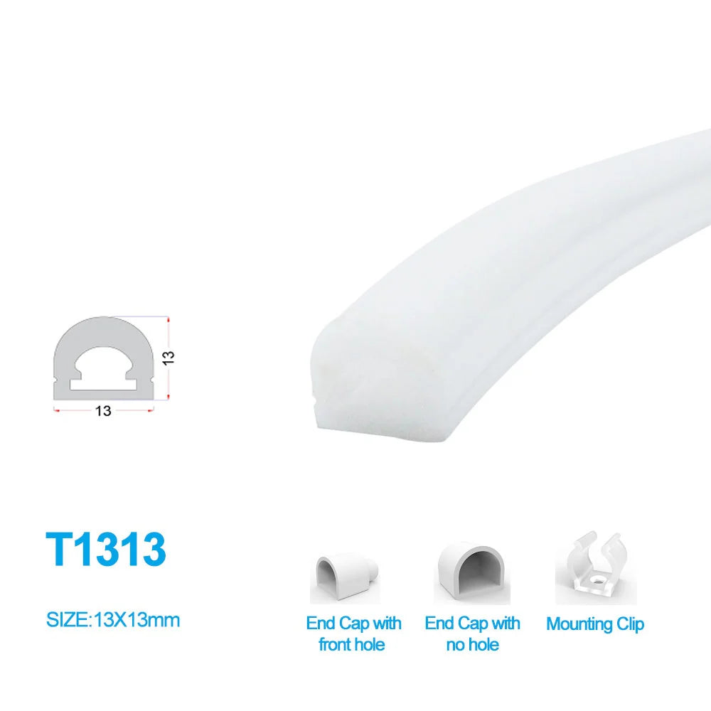 Neon Light Housing – S1313 | 13x13mm Silicone LED Channel System | IP67 Waterproof | 8mm PCB Width | 50M/5M | Local Stock US/UK/DE