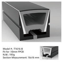 Neon Light Housing – S1616 Black | 16x16mm Silicone LED Channel System | IP67 Waterproof | 10mm PCB Width | 50M/5M | Local Stock US/UK/DE