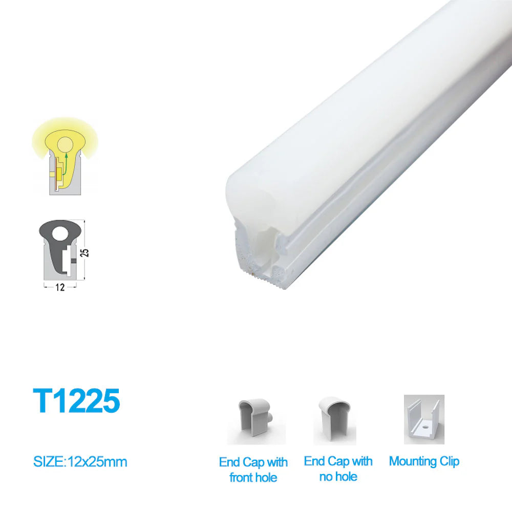 Neon Light Housing – S1225 Side Edge Lighting | 12x25mm Silicone LED Channel System | IP67 Waterproof | 12mm PCB Width | 50M/5M | Local Stock US/UK/DE