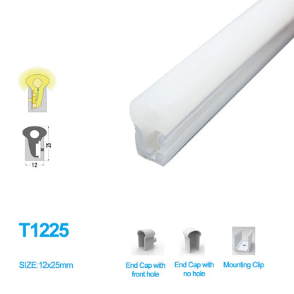Neon Light Housing – S1225 Side Edge Lighting | 12x25mm Silicone LED Channel System | IP67 Waterproof | 12mm PCB Width | 50M/5M | Local Stock US/UK/DE