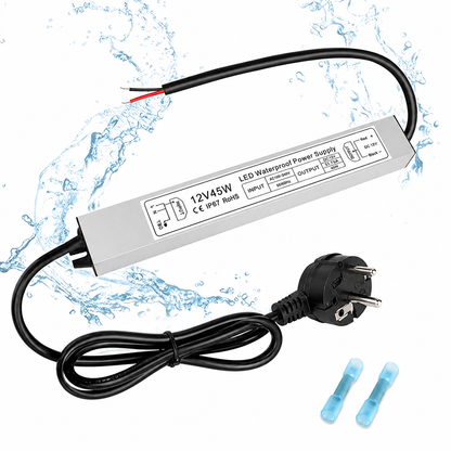 45W Outdoor Waterproof Power Supplies, 12V Output, 90-265V Input, Single Output, Aluminum Housing, Outdoor Lighting Projects, CE/RoHS/FCC Certified, US/UK/EU Plug, 1-Pack / 10-Pack