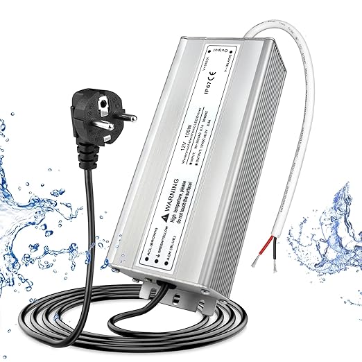 100W Outdoor Waterproof Power Supplies, 12V/24V/36V/48V Output, 90-265V / 90-140V / 175-265V Input, Single Output, Aluminum Housing, Outdoor Lighting Projects, CE/RoHS/FCC Certified, US/UK/EU Plug, 1-Pack / 10-Pack