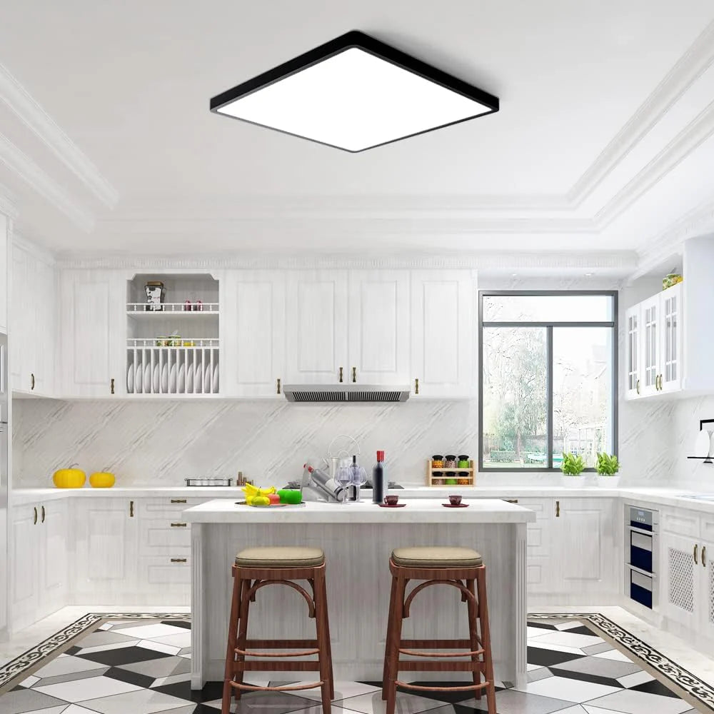 AC 110–130V Black Square Flush Mount LED Ceiling Light – 9 / 12 / 15.7 Inch – 3000K / 4500K / 5000K / 6500K – for Residential & Commercial Lighting – Local Stock (US)