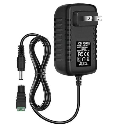DC 24V Wall Plug LED Adapter 24W, AC 100–240V Input 24V Wall Plug LED Adapter with UK Plug, Black Housing - for LED Strip Lights and Electronic Devices