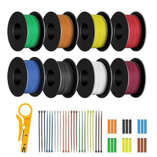 18 AWG Stranded Wire Spool, 25ft Each 8 Colors 18 Gauge Silicone Electrical Wire, Tinned Copper Wire, Flexible Silicone Hook up Wire Kit, Hookup Wire Kit for Automotive & DIY
