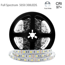 Full Spectrum LED Strip Light | CRI 97+ | SMD5050, 300 LEDs, 60 LEDs/M | 24V DC | 12W/M | 5M (16.4FT) Flexible Tape Light