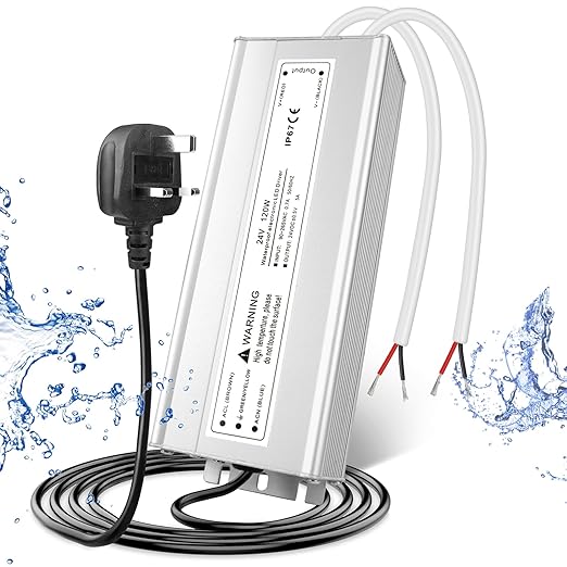 120W Outdoor Waterproof Power Supplies, 12V/24V Output, 90-265V Input, Dual Output, Aluminum Housing, Outdoor Lighting Projects, CE/RoHS/FCC Certified, US/UK/EU Plug, 1-Pack / 10-Pack