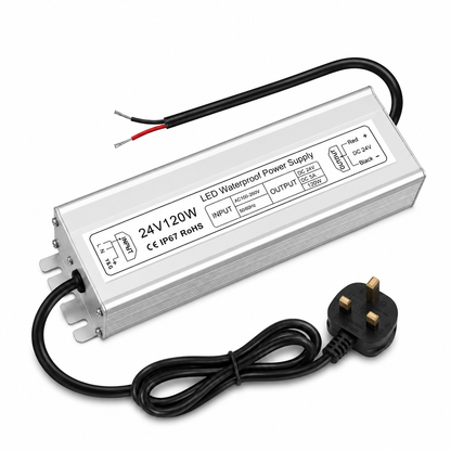 120W Outdoor Waterproof Power Supplies, 12V/24V/36V/48V Output, 90-265V / 90-140V / 175-265V Input, Single Output, Aluminum Housing, Outdoor Lighting Projects, CE/RoHS/FCC Certified, US/UK/EU Plug, 1-Pack / 10-Pack