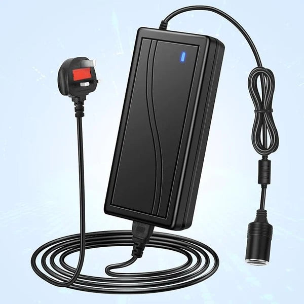AC 100–240V Input LED Power Adapter Cigarette Lighter Converter Transformer 60W–120W DC 12V with UK Plug for Car Accessories, Tire Inflators, Portable Coolers, Car Vacuum Cleaners and Automotive Equipment, 1-Pack/10-Pack