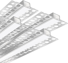 Double-Sided Drywall LED Aluminum Profiles – for 1–9mm LED Strip Plaster-in Recessed Profile | Silver | Milky White Cover | 1m / 2m / 3m | 50 / 100-Pack