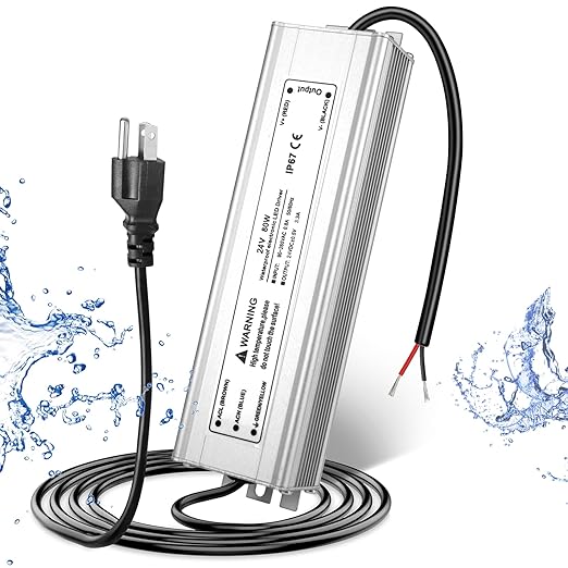 80W Outdoor Waterproof Power Supplies, 12V/24V/36V/48V Output, 90-265V Input, Single Output, Aluminum Housing, Outdoor Lighting Projects, CE/RoHS/FCC Certified, US/UK/EU Plug, 1-Pack / 10-Pack