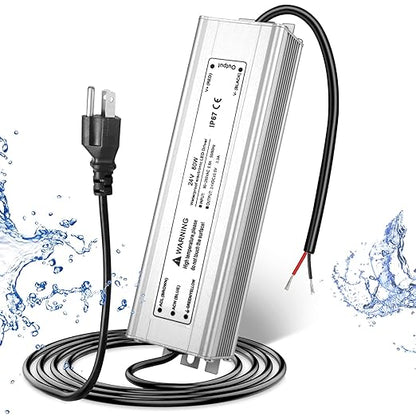 80W Outdoor Waterproof Power Supplies, 12V/24V/36V/48V Output, 90-265V Input, Single Output, Aluminum Housing, Outdoor Lighting Projects, CE/RoHS/FCC Certified, US/UK/EU Plug, 1-Pack / 10-Pack