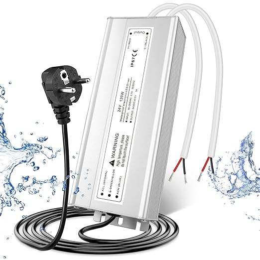 120W Outdoor Waterproof Power Supplies, 12V/24V Output, 90-265V Input, Dual Output, Aluminum Housing, Outdoor Lighting Projects, CE/RoHS/FCC Certified, US/UK/EU Plug, 1-Pack / 10-Pack