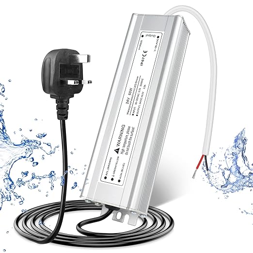 60W Outdoor Waterproof Power Supplies, 12V/24V/36V/48V Output, 90-265V / 90-140V Input, Single Output, Aluminum Housing, Outdoor Lighting Projects, CE/RoHS/FCC Certified, US/UK/EU Plug, 1-Pack / 10-Pack