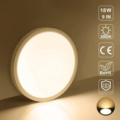 AC 110–130V White Round Flush Mount LED Ceiling Light – 7 / 9 / 12 / 15.7 / 24 Inch – 3000K / 4500K / 5000K / 6500K – for Residential & Commercial Lighting – Local Stock (US)