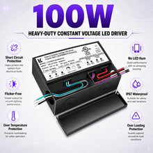 100W Steel Case Universal Dimmable LED Driver, 12V / 24V DC, UL Listed, AC 120-277V Input, LED Driver for Commercial Lighting Projects / LED Strip Installations / Architectural Lighting Systems