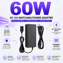 AC 100–240V Input LED Power Adapter Cigarette Lighter Converter Transformer 60W/120W/180W DC 12V with US Plug for Car Accessories, Tire Inflators, Portable Coolers, Car Vacuum Cleaners and Automotive Equipment, 1-Pack/10-Pack