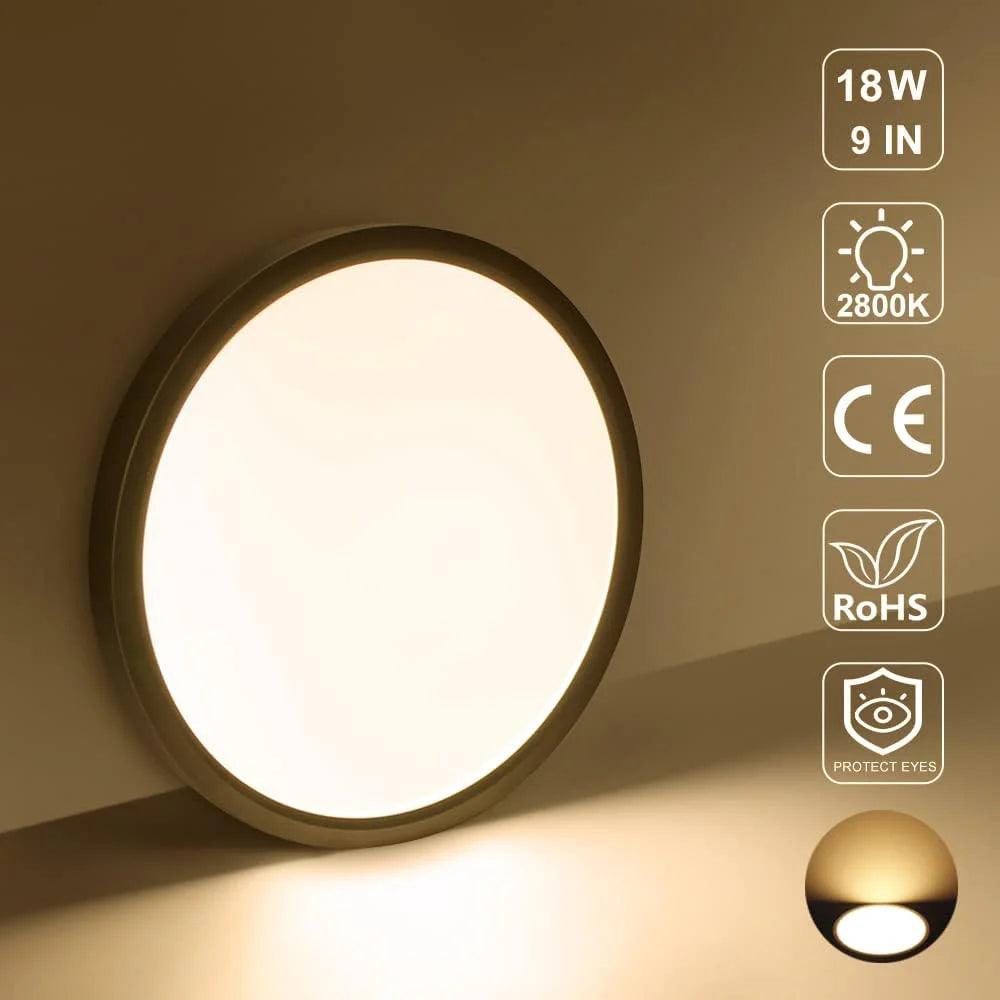 AC 220–240V Black Round Flush Mount LED Ceiling Light – 7 / 9 / 12 / 15.7 Inch – 3000K / 4500K / 5000K / 6500K – for Residential & Commercial Lighting – Local Stock (UK)