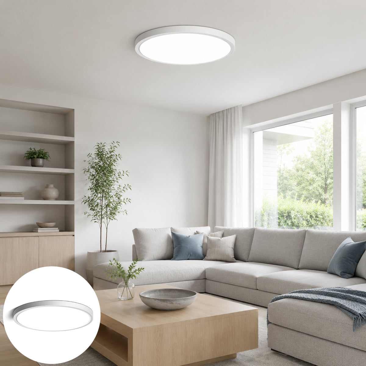 AC 220–240V White Round Flush Mount LED Ceiling Lights – 7 / 9 / 12 / 15.7 / 24 Inch – 3000K / 4500K / 5000K / 6500K – for Residential & Commercial Lighting – Local Stock (UK)