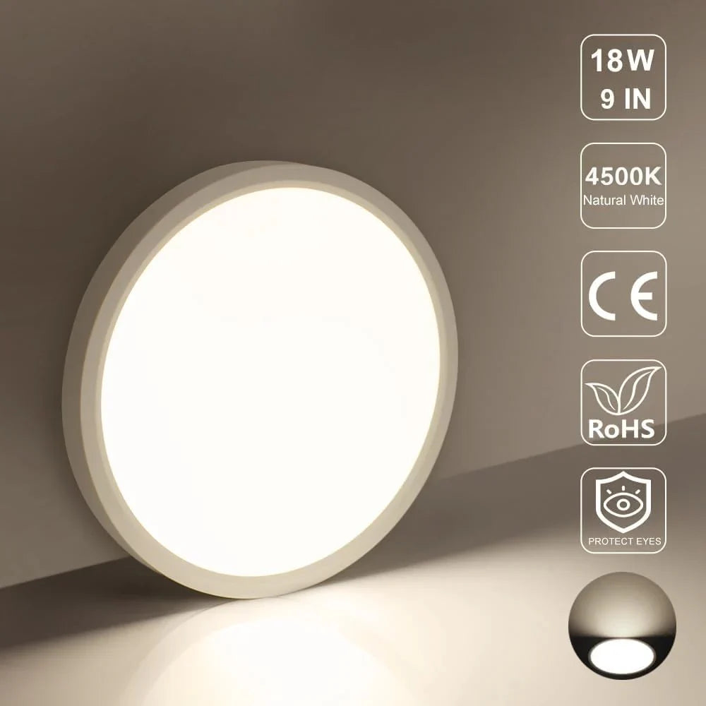 AC 110–130V White Round Flush Mount LED Ceiling Light – 7 / 9 / 12 / 15.7 / 24 Inch – 3000K / 4500K / 5000K / 6500K – for Residential & Commercial Lighting – Local Stock (US)