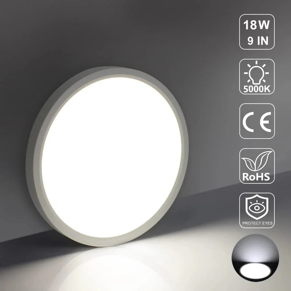 AC 110–130V White Round Flush Mount LED Ceiling Light – 7 / 9 / 12 / 15.7 / 24 Inch – 3000K / 4500K / 5000K / 6500K – for Residential & Commercial Lighting – Local Stock (US)