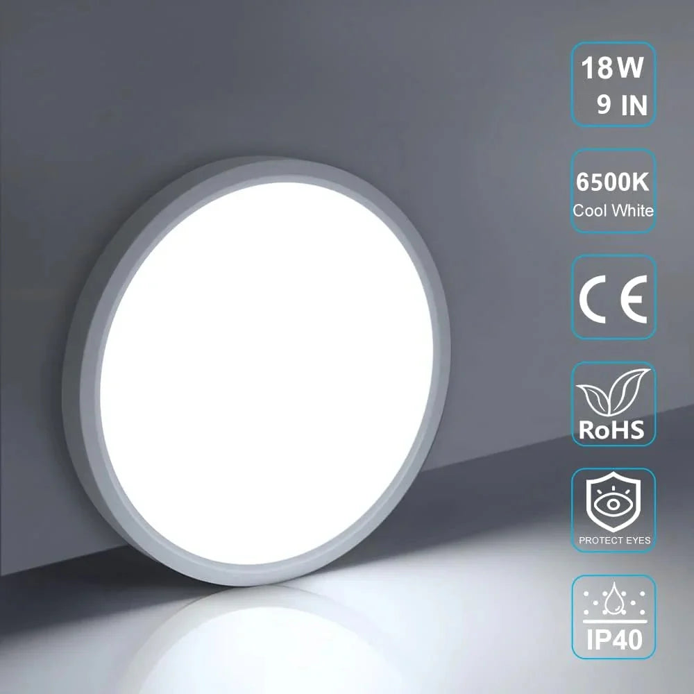 AC 110–130V White Round Flush Mount LED Ceiling Light – 7 / 9 / 12 / 15.7 / 24 Inch – 3000K / 4500K / 5000K / 6500K – for Residential & Commercial Lighting – Local Stock (US)