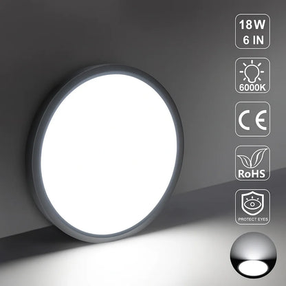 AC 220–240V Black Round Flush Mount LED Ceiling Light – 7 / 9 / 12 / 15.7 Inch – 3000K / 4500K / 5000K / 6500K – for Residential & Commercial Lighting – Local Stock (UK)