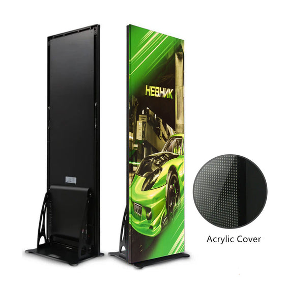 LEP-S Series Modular-Splicing LED Digital Poster Display | 640×1920mm Indoor Plug-in | P2.5 / P1.86 / P1.53 / P1.25 | Acrylic Front Panel