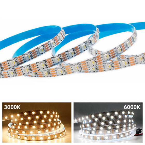 DC12V WS2815 RGBWIC LED Strip Light - 4-In-1 SMD5050 Individually Addressable | RGBW (RGB+6000K) | Breakpoint Resume | 10mm PCB | White PCB | 30/60/96 LEDs/M | IP00 / IP65 / IP67 | for Party, Decoration, Home DIY Lighting Projects | 50/500M