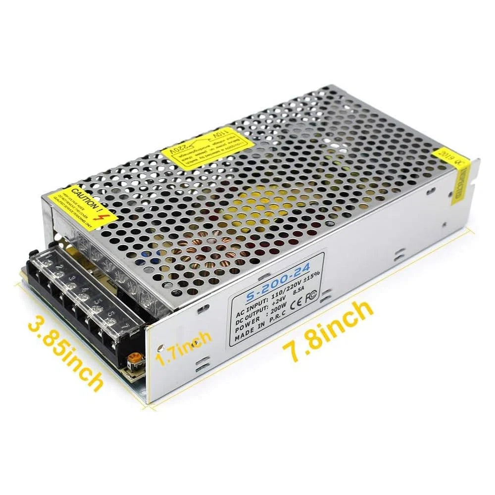 DC 12V/24V 60W–240W Industrial Switching Power Supplies, AC 110/220V Input, Constant Voltage LED Driver Transformer, Metal Case with Screw Terminals, CE/FCC/RoHS Certified