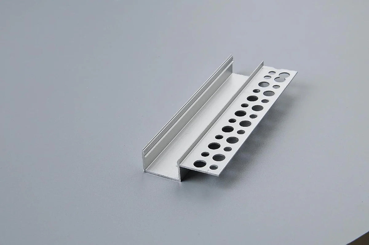 One-Sided Drywall LED Aluminum Profiles – for 1–20mm LED Strip Plaster-in Recessed Profile | Silver | Milky White Cover | 1m / 2m / 3m | 50 / 100-Pack