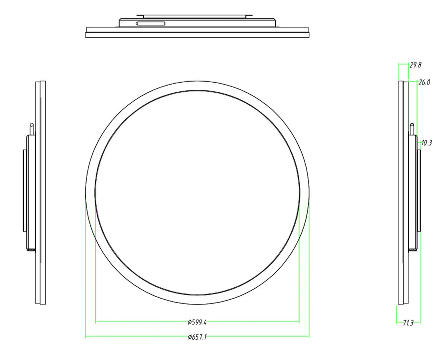 23.6 Inch (Dia.599.4mm Viewable) Round / Circular LCD Digital Display Screen, Capacitive Touch (Optional), Cloud / APP / USB Disk