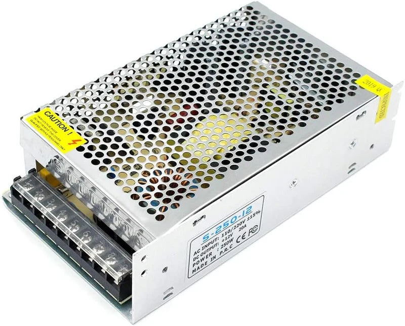 DC 12V/24V 60W–240W Industrial Switching Power Supplies, AC 110/220V Input, Constant Voltage LED Driver Transformer, Metal Case with Screw Terminals, CE/FCC/RoHS Certified