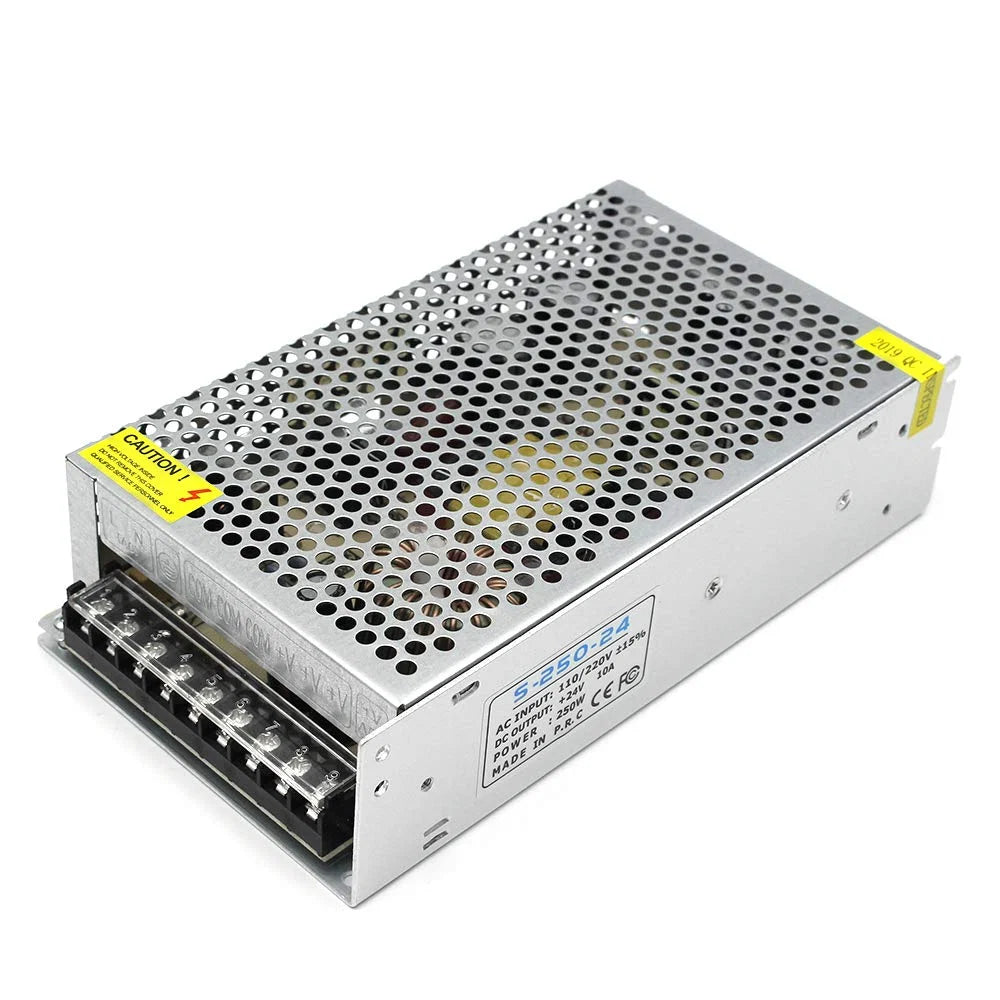 DC 12V/24V 60W–240W Industrial Switching Power Supplies, AC 110/220V Input, Constant Voltage LED Driver Transformer, Metal Case with Screw Terminals, CE/FCC/RoHS Certified