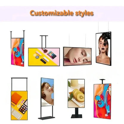 55" Single-Sided 2500nits High Bright Window LCD Poster Display, Android RK3568 2G+32G, Non-Touch, Cloud/APP/USB, Wall-Mount/Floor Stand/Suspended Installation